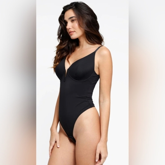 Deep V-Neck Low Back Sculpting Thong Bodysuit #957 NWOT - Picture 2 of 11